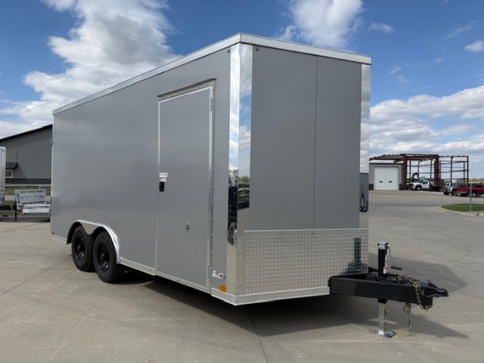 New 2026 Cross Silver Alpha 8.5'x16' 10k Flat Top V-Nose Enclosed Cargo Trailer