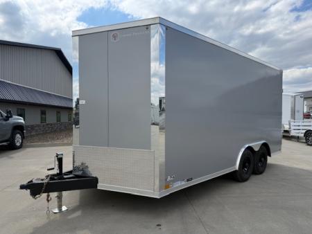 New 2026 Cross Silver Alpha 8.5'x16' 10k Flat Top V-Nose Enclosed Cargo Trailer