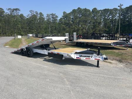 New 2026 Diamond C Trailers DET210 Flatbed Trailer, 10K Axles, Hydraulic Tilt & Jacks, 8.5x26 (20ft Tilt+6ft Stationary)