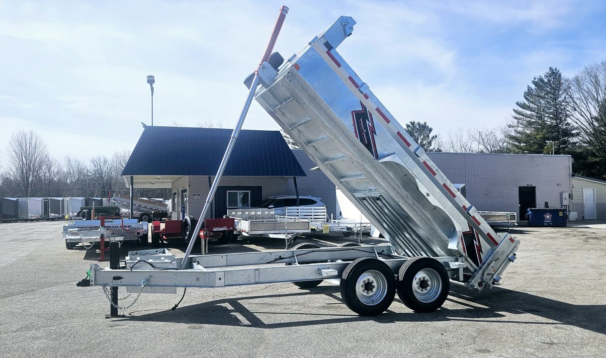 New 82" X 14' GALVANIZED DUMP 8 K AXLES HYDRAULIC POWER JACK SPARE TIRE INCLUDED 2026 TRIUMPH
