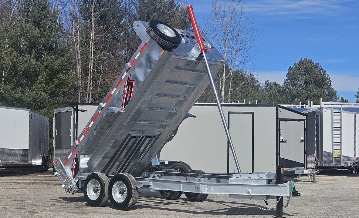 New 82" X 14' GALVANIZED DUMP 8 K AXLES HYDRAULIC POWER JACK SPARE TIRE INCLUDED 2026 TRIUMPH