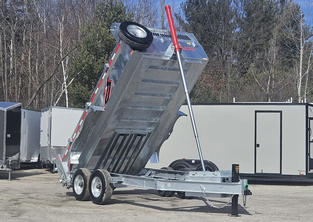 New 82" X 14' GALVANIZED DUMP 8 K AXLES HYDRAULIC POWER JACK SPARE TIRE INCLUDED 2026 TRIUMPH
