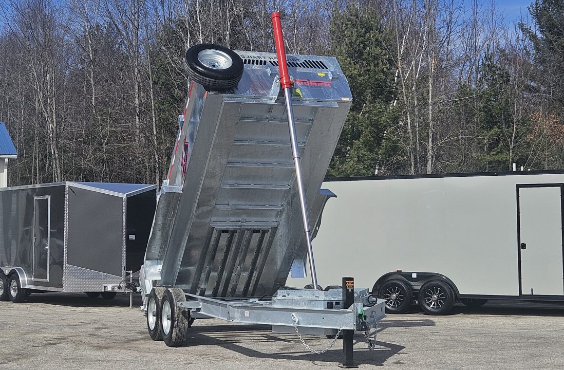 New 82" X 14' GALVANIZED DUMP 8 K AXLES HYDRAULIC POWER JACK SPARE TIRE INCLUDED 2026 TRIUMPH