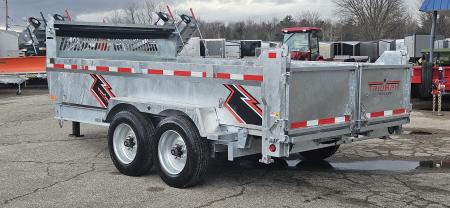 New 82  X 14' GALVANIZED DUMP 8 K AXLES HYDRAULIC POWER JACK SPARE TIRE INCLUDED 2026 TRIUMPH