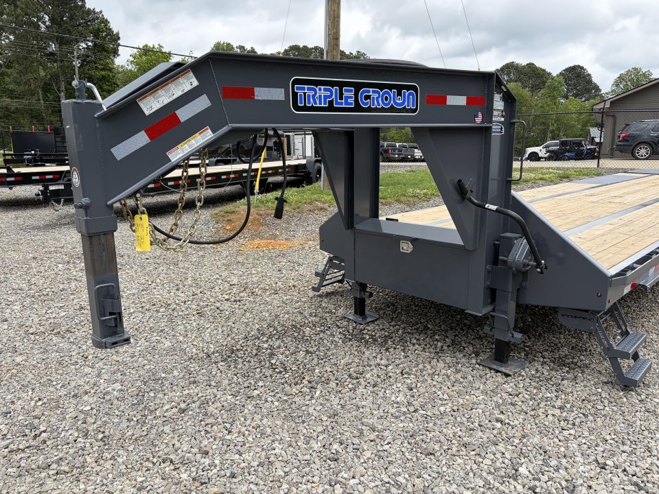 New 2026 Triple Crown Heavy Duty 35' Gooseneck Equipment Trailer, 25K GVWR, Mega Ramps, Spare