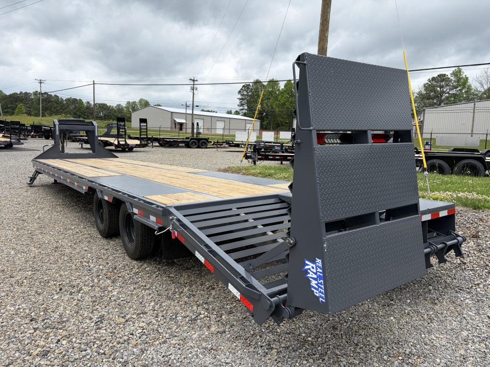 New 2026 Triple Crown Heavy Duty 35' Gooseneck Equipment Trailer, 25K GVWR, Mega Ramps, Spare