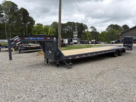 New 2026 Triple Crown Heavy Duty 35' Gooseneck Equipment Trailer, 25K GVWR, Mega Ramps, Spare