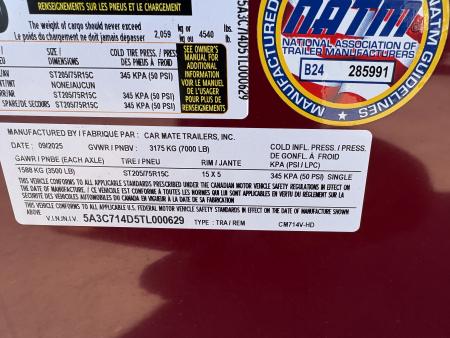 New 2026 Car Mate Trailers 7x14Advantage Cargo 7K 6'6" Interior Height Enclosed Trailer with Ramp Door