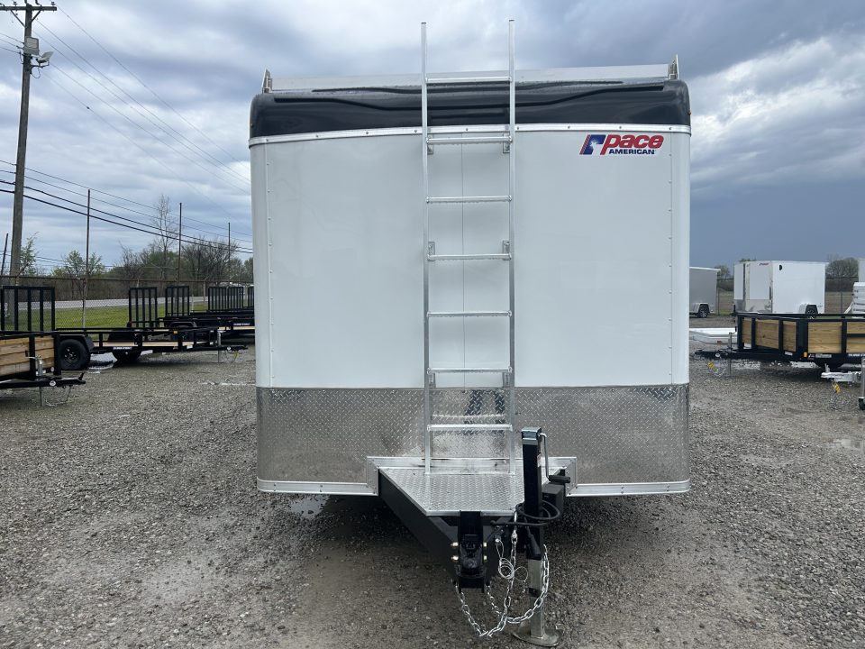 New 2026 Pace American 8.5x16 PXT Hammer Flat Top Bullnose Contractor Trailer