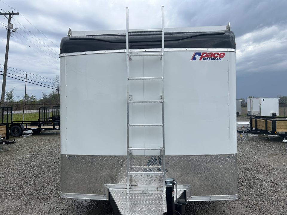 New 2026 Pace American 8.5x16 PXT Hammer Flat Top Bullnose Contractor Trailer