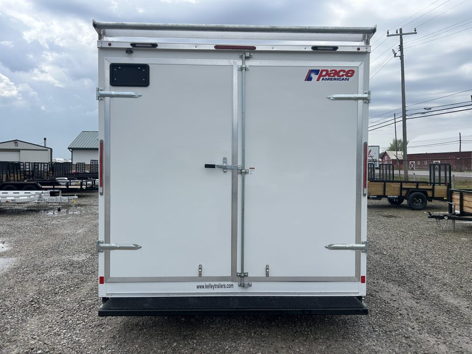New 2026 Pace American 8.5x16 PXT Hammer Flat Top Bullnose Contractor Trailer