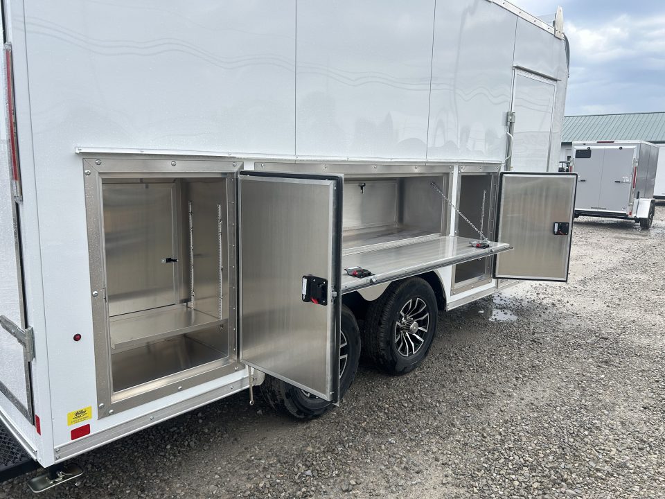 New 2026 Pace American 8.5x16 PXT Hammer Flat Top Bullnose Contractor Trailer