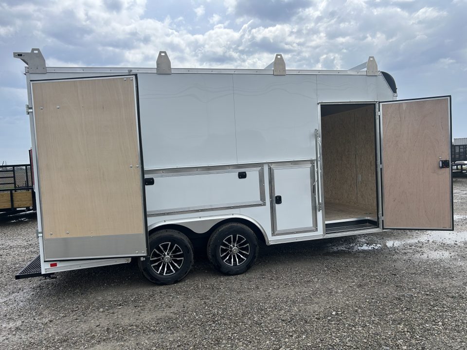 New 2026 Pace American 8.5x16 PXT Hammer Flat Top Bullnose Contractor Trailer