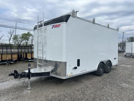 New 2026 Pace American 8.5x16 PXT Hammer Flat Top Bullnose Contractor Trailer