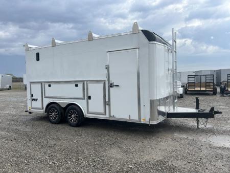 New 2026 Pace American 8.5x16 PXT Hammer Flat Top Bullnose Contractor Trailer