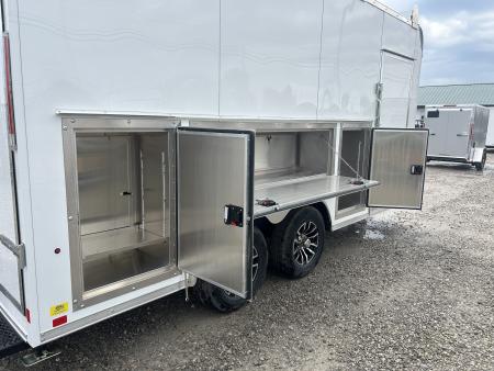 New 2026 Pace American 8.5x16 PXT Hammer Flat Top Bullnose Contractor Trailer