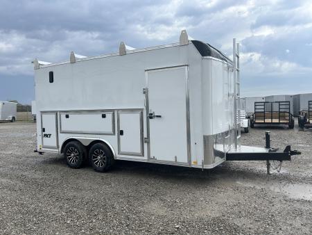 New 2026 Pace American 8.5x16 PXT Hammer Flat Top Bullnose Contractor Trailer