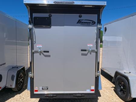 New 2026 Formula Trailers 5 x 8 x 6 Traverse Flat Top V-Nose Cargo Enclosed with 3K GVWR, Steel Plate D-Rings and Rear Flare w/ Loading Lights