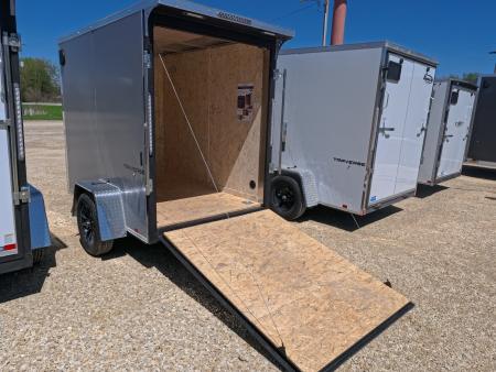 New 2026 Formula Trailers 5 x 8 x 6 Traverse Flat Top V-Nose Cargo Enclosed with 3K GVWR, Steel Plate D-Rings and Rear Flare w/ Loading Lights
