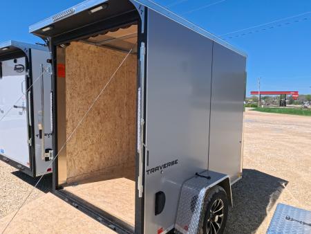 New 2026 Formula Trailers 5 x 8 x 6 Traverse Flat Top V-Nose Cargo Enclosed with 3K GVWR, Steel Plate D-Rings and Rear Flare w/ Loading Lights