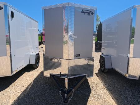 New 2026 Formula Trailers 5 x 8 x 6 Traverse Flat Top V-Nose Cargo Enclosed with 3K GVWR, Steel Plate D-Rings and Rear Flare w/ Loading Lights