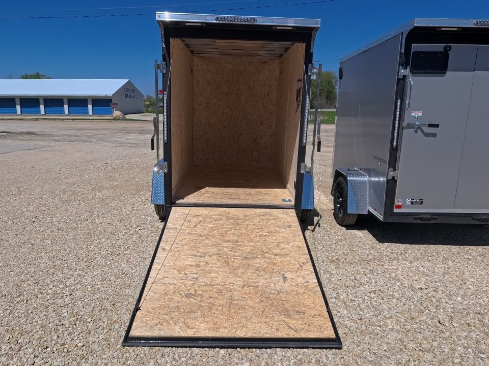 New 2026 Formula Trailers 5 x 8 x 6 White Traverse Flat Top V-Nose Cargo / Enclosed with 3K GVWR, Black Aluminum Wheel Assembly, Rear Flare, D-Rings