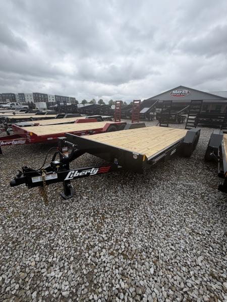 New 2026 LIBERTY LE14K83X18+2C6 Equipment Trailer 83X20 TA DOVETAIL W/ STAND UP RAMPS (GVW:14000) MIDNIGHT BLACK