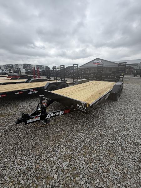 New 2026 LIBERTY LE14K83X16+2C6 Equipment Trailer 83X18 TA DOVETAIL W/ STAND UP RAMPS (GVW:14000) MIDNIGHT BLACK