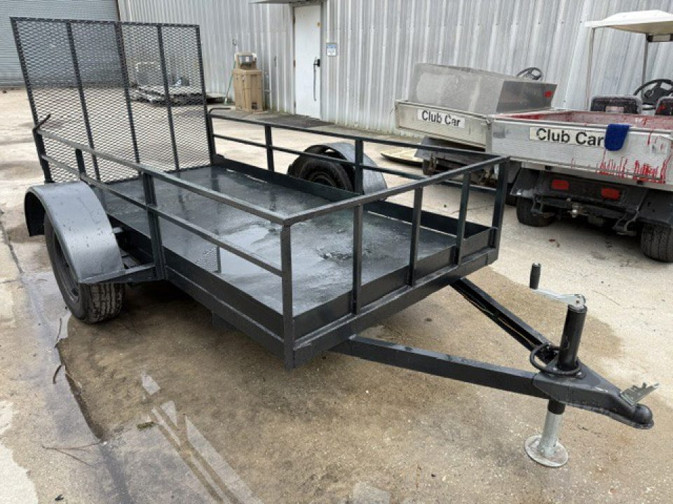 Used 2025 Homemade 4.5 X 9.5 Steel Utility Trailer with New Chains & Tires