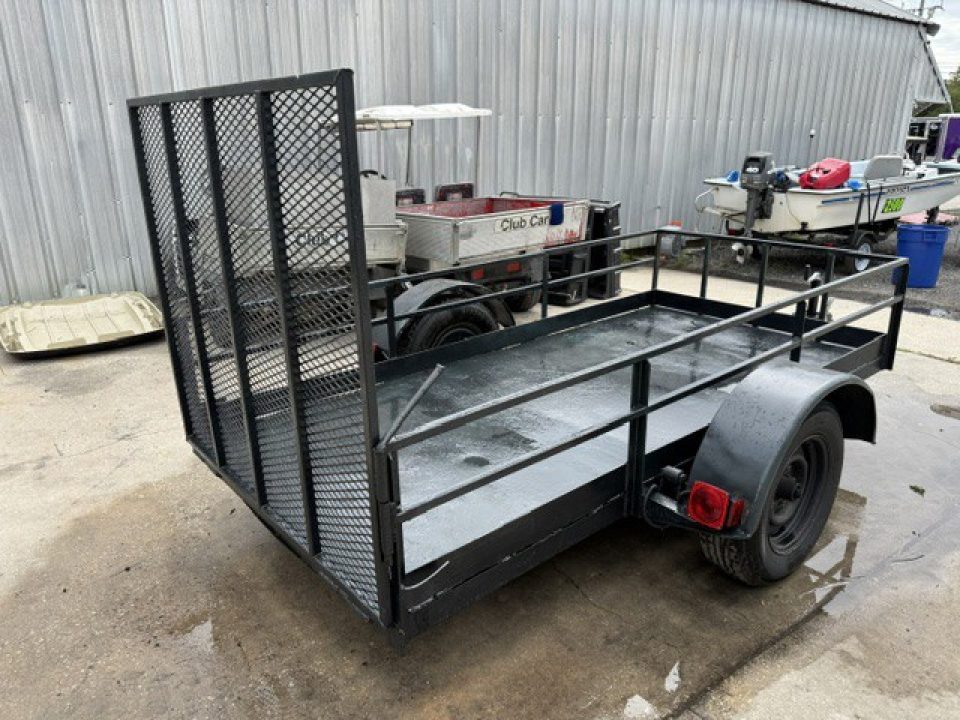 Used 2025 Homemade 4.5 X 9.5 Steel Utility Trailer with New Chains & Tires