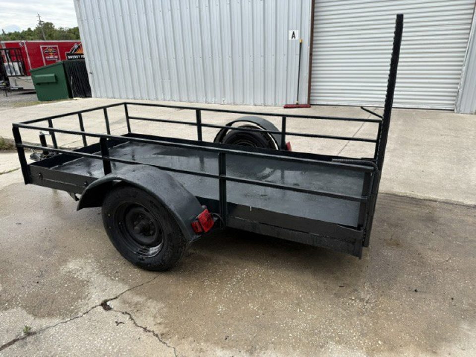 Used 2025 Homemade 4.5 X 9.5 Steel Utility Trailer with New Chains & Tires