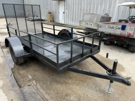 Used 2025 Homemade 4.5 X 9.5 Steel Utility Trailer with New Chains & Tires