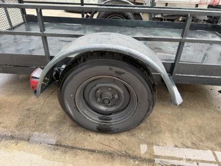 Used 2025 Homemade 4.5 X 9.5 Steel Utility Trailer with New Chains & Tires
