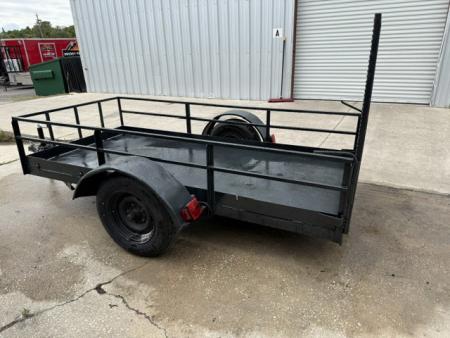 Used 2025 Homemade 4.5 X 9.5 Steel Utility Trailer with New Chains & Tires