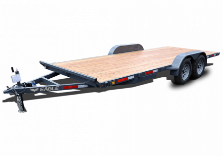 New 2026 Eagle Trailers 7x16 Tandem Axle 7k Flatbed Trailer-4" Frame, Gray