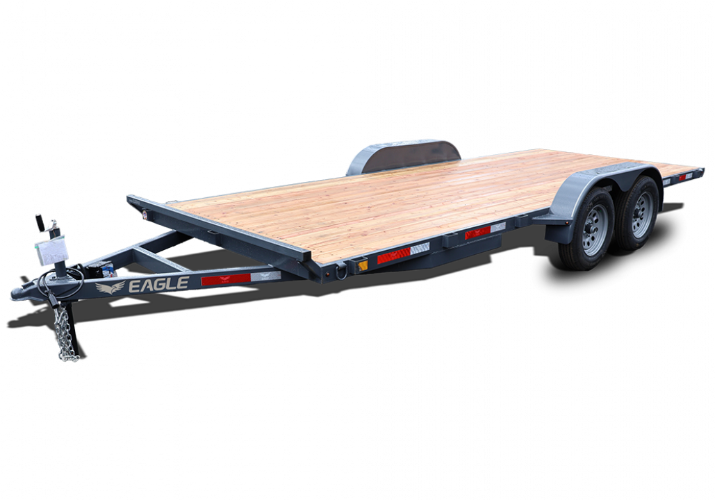New 2026 Eagle Trailers 7' x 16' 7K Tandem Axle 5" Frame Flatbed Trailer-Black