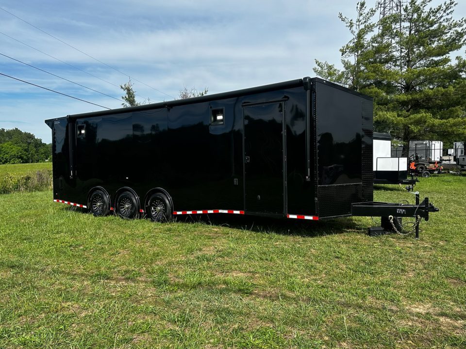 New 2026 Rock Solid Cargo 8.5x28 Race Trailer-Finished Interior-7'6" Interior-Triple 7000 TORSIONS -HD RAMP-AWNING