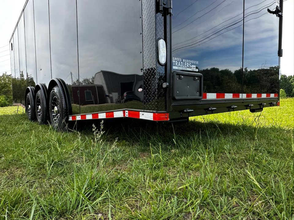 New 2026 Rock Solid Cargo 8.5x28 Race Trailer-Finished Interior-7'6" Interior-Triple 7000 TORSIONS -HD RAMP-AWNING
