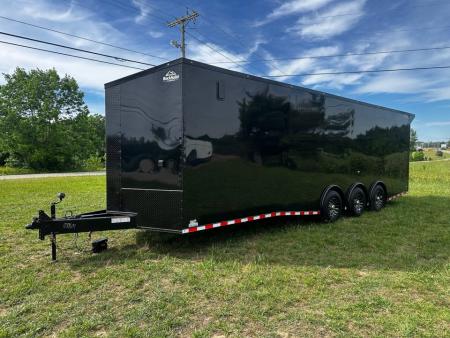 New 2026 Rock Solid Cargo 8.5x28 Race Trailer-Finished Interior-7'6" Interior-Triple 7000 TORSIONS -HD RAMP-AWNING