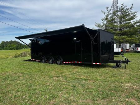 New 2026 Rock Solid Cargo 8.5x28 Race Trailer-Finished Interior-7'6" Interior-Triple 7000 TORSIONS -HD RAMP-AWNING