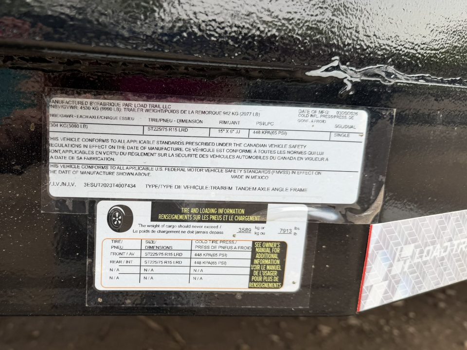 New 2026 Load Trail 7-20 Heavy Duty Tandem Axle Ramp Gate Utility 10K GVWR