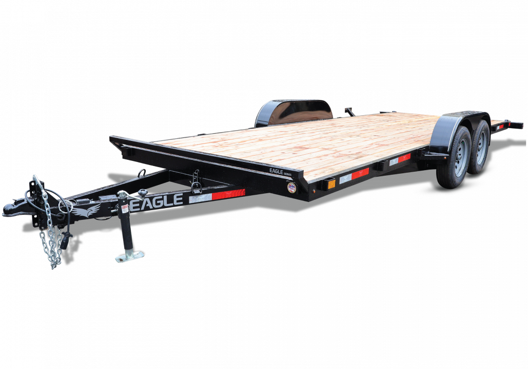 New 2026 Eagle Trailers 7'x16' 7K Tandem Axle 5" Frame Tilt Trailer-Black