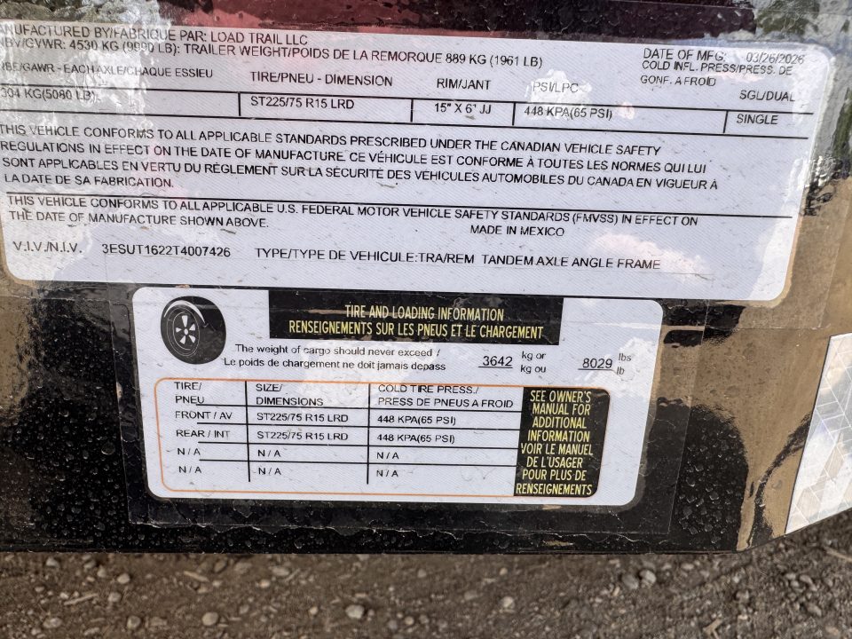 New 2026 Load Trail 7-16 Heavy Duty Tandem Axle Ramp Gate Utility W/ ATV Ramps 10K GVWR