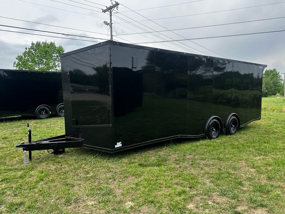 New 2026 Luxe 8.5x24 Racing Trailer Finished Interior- 5200 Tandem Axle-Black -Blackout