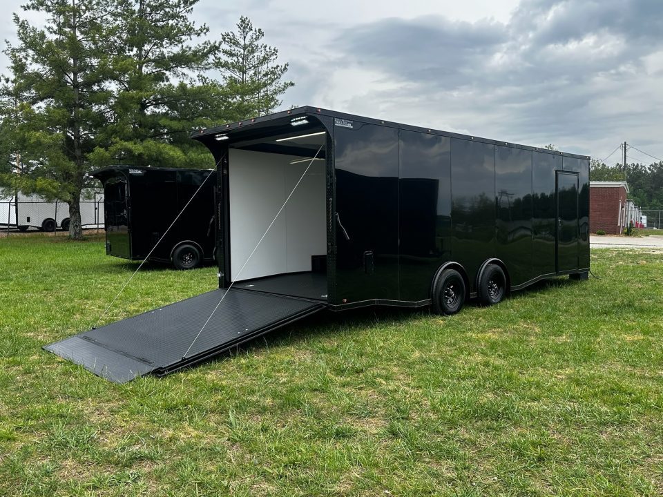 New 2026 Luxe 8.5x24 Racing Trailer Finished Interior- 5200 Tandem Axle-Black -Blackout