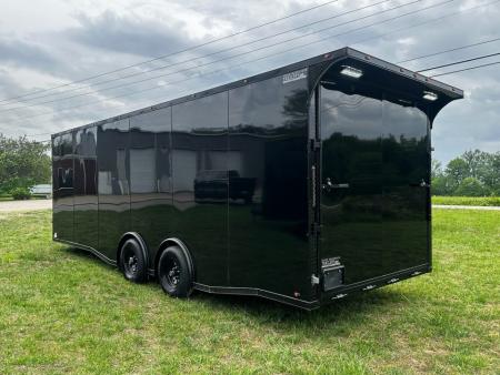 New 2026 Luxe 8.5x24 Racing Trailer Finished Interior- 5200 Tandem Axle-Black -Blackout