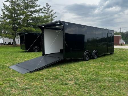 New 2026 Luxe 8.5x24 Racing Trailer Finished Interior- 5200 Tandem Axle-Black -Blackout
