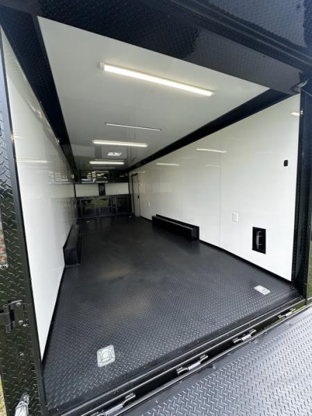 New 2026 Luxe 8.5x24 Racing Trailer Finished Interior- 5200 Tandem Axle-Black -Blackout