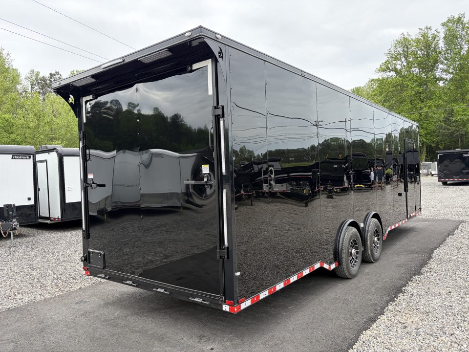 New 2026 Spartan 28' "Pro-Series" - BATHROOM Race Trailer, PolyCor, 7'4" Interior, 14K GVWR Torsion Spread Axles, A/C, Rubber Coin PKG