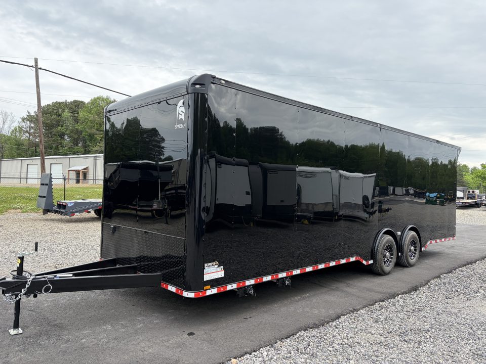 New 2026 Spartan 28' "Pro-Series" - BATHROOM Race Trailer, PolyCor, 7'4" Interior, 14K GVWR Torsion Spread Axles, A/C, Rubber Coin PKG
